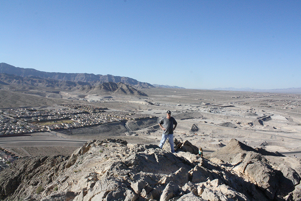 Happy At The Top, Lone Mountain Hike, Northwest Las Vegas