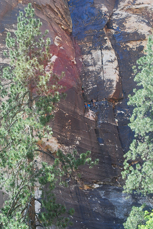 Rock Climbers on Wall, Pine Creek Trail, Red Rock Canyon, Las Vegas