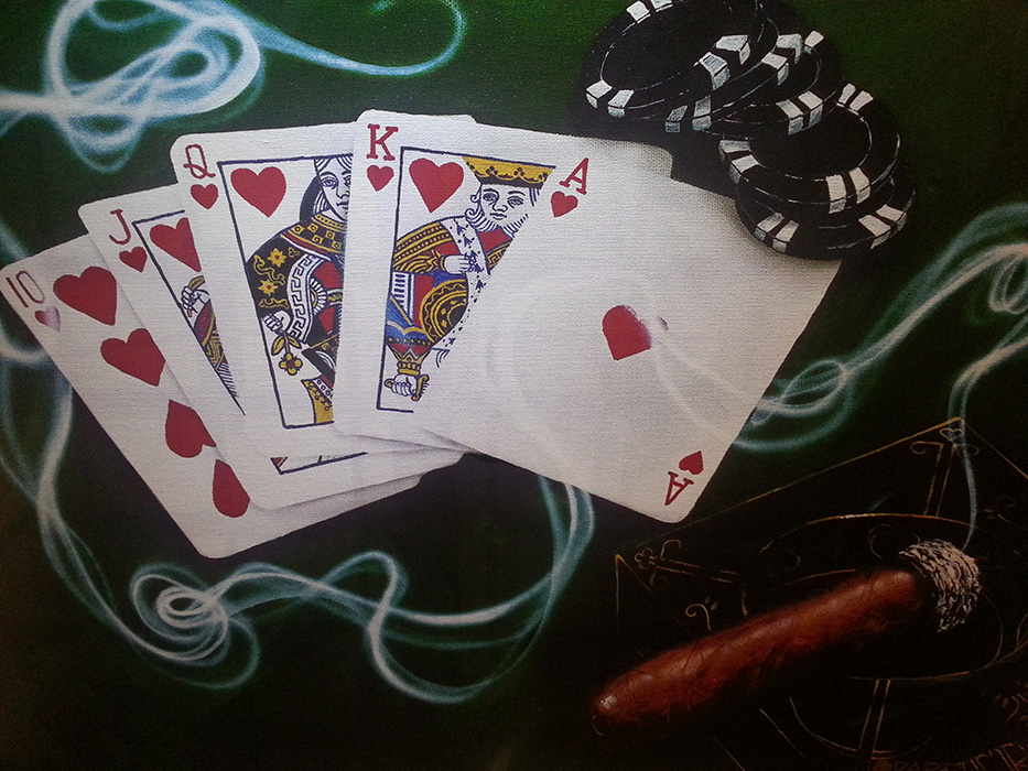 Royal Flush Hearts, Poker