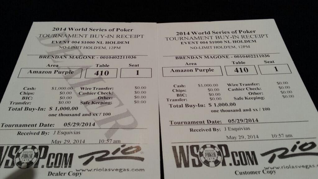 WSOP 2014 Event 4, Brendan Magone, Rio Vegas