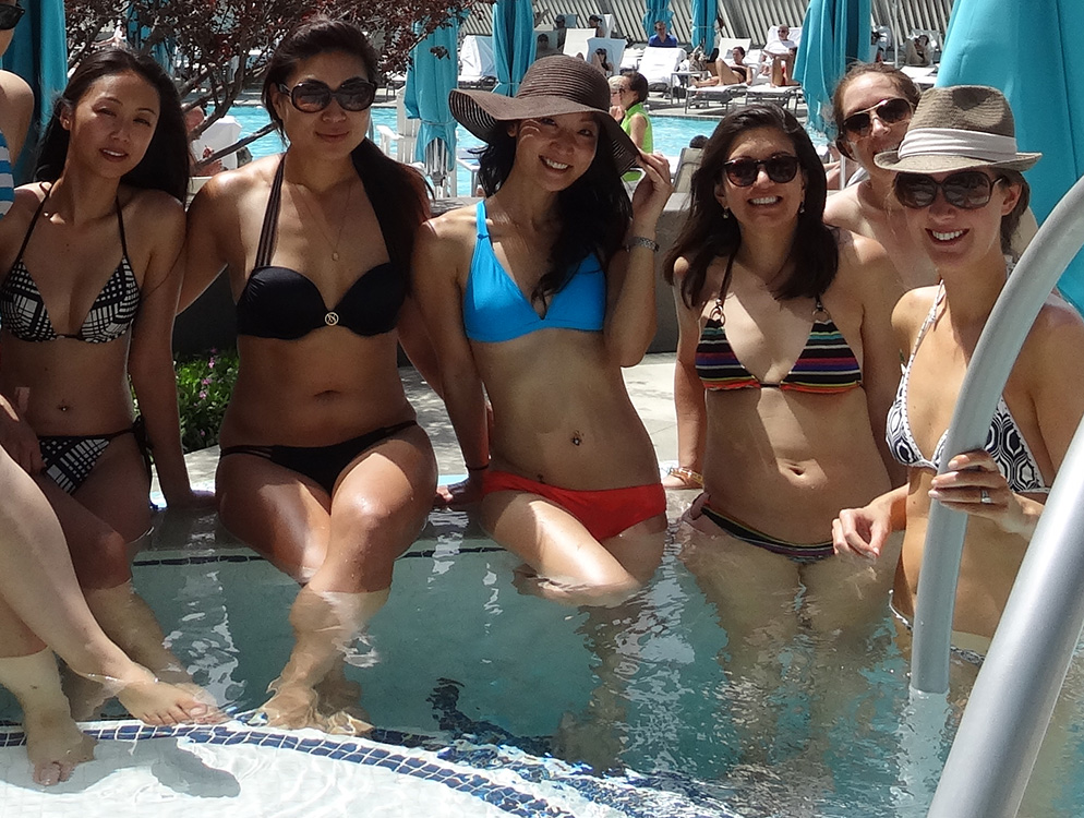 Ladies in Vdara Pool, Cabana Section, Las Vegas