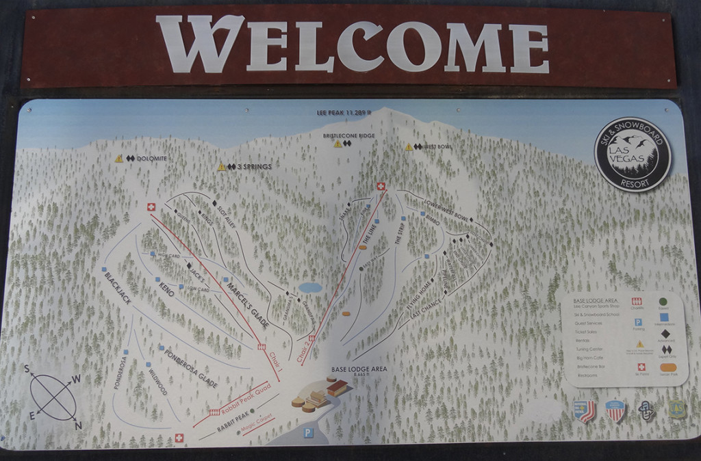 General Map of Las Vegas Ski & Snowboard Resort, Mount Charleston Las