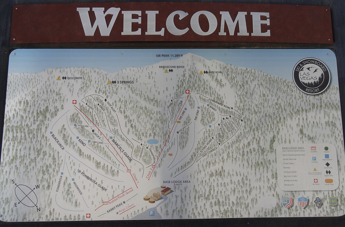 General Map of Las Vegas Ski & Snowboard Resort, Mount Charleston
