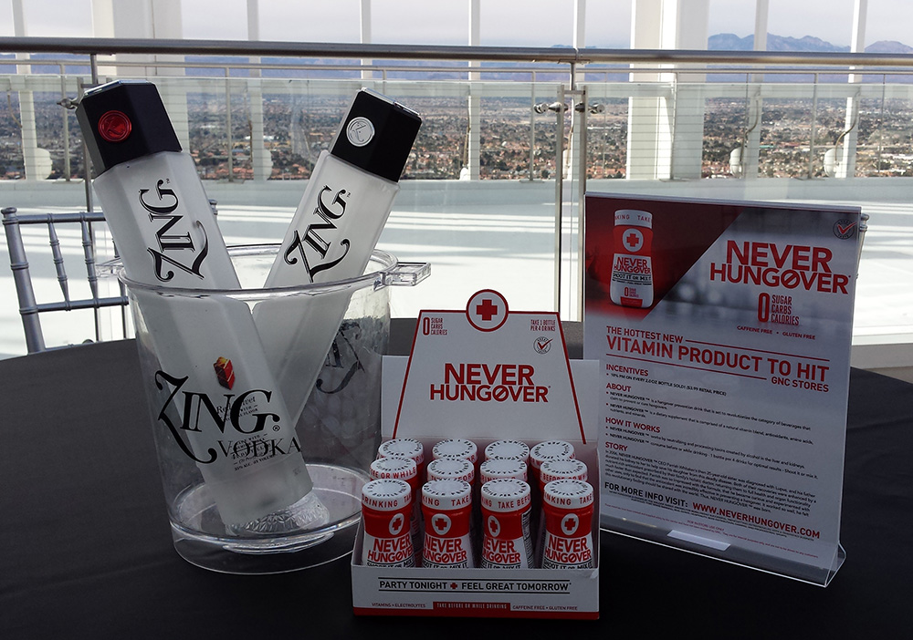 ZING Vodka paired with Never Hungover, Palms Place Rooftop Suite