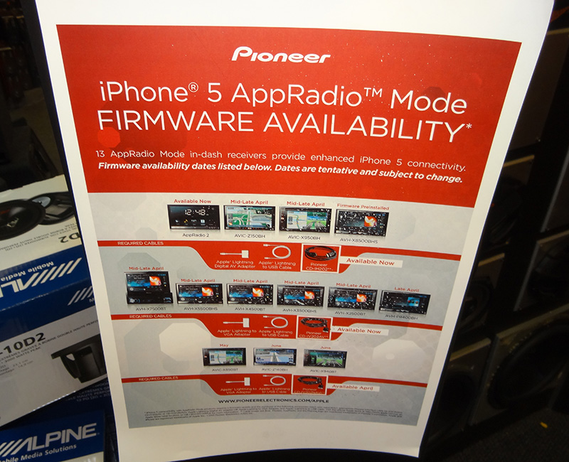 Pioneer iPhone5 AppRadio Firmware, Audio Express, Las Vegas