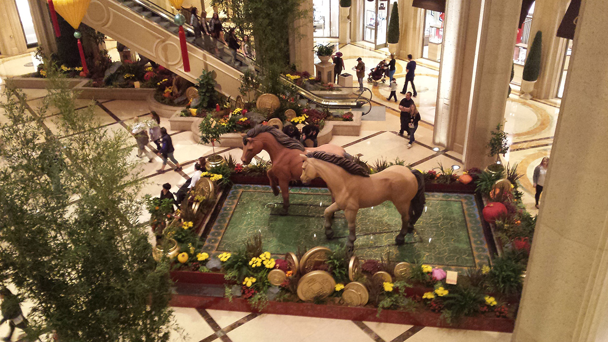 Year of the Horse, Palazzo Waterfall Atrium & Gardens, Vegas