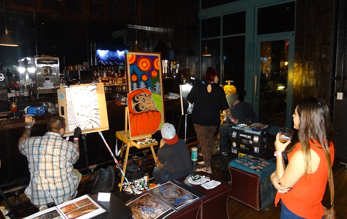 Artists at work, ISI Group Show, Brooklyn Bowl Vegas