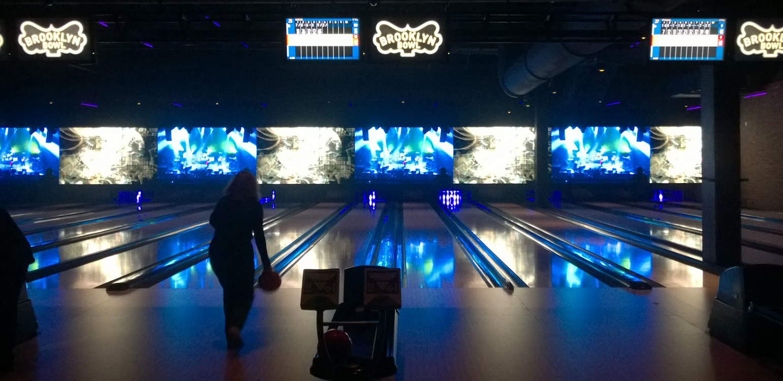 Bowling at Brooklyn Bowl, Lettuce on Big Screen, Las Vegas