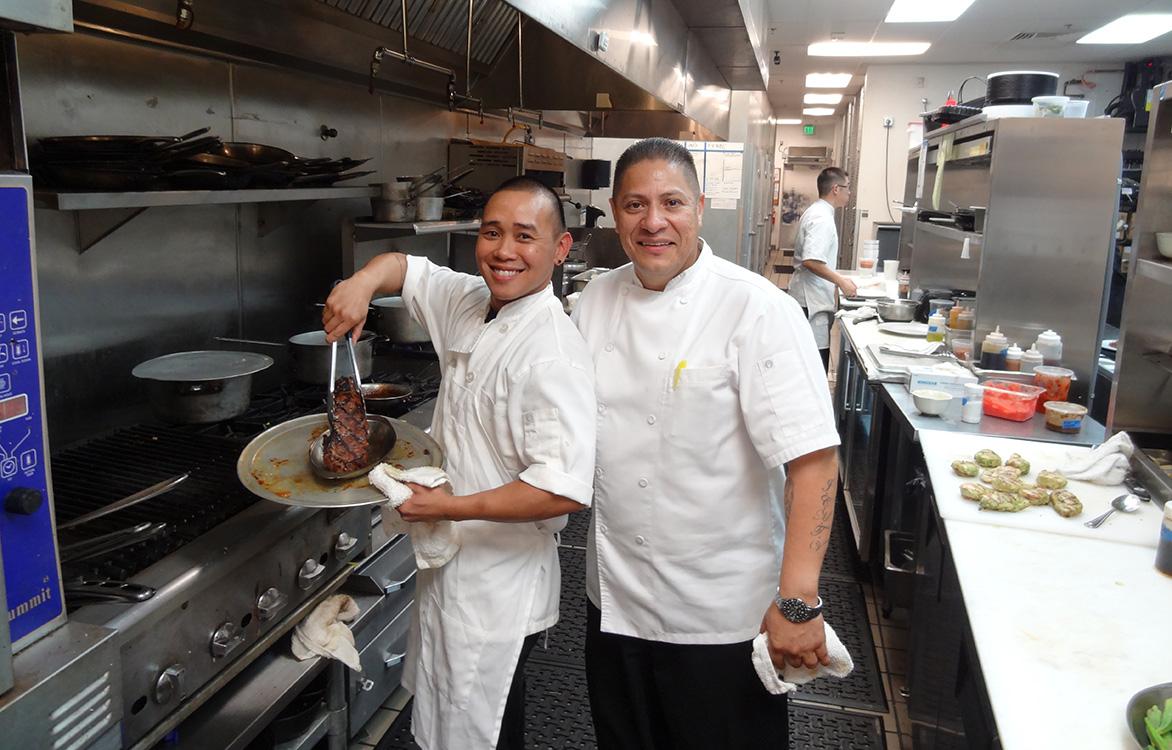 Executive Chef Vincent E. Contreras with Kitchen Assistant, Geisha House Flamingo, Summerlin Vegas