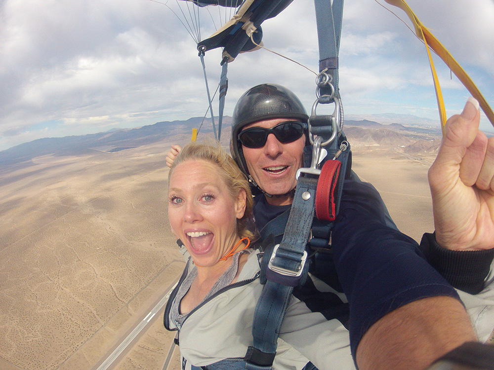 Katheryn Maerz Steering the Parachute, Tandem Skydiving, Skydive Las Vegas