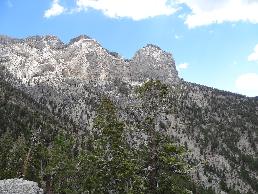 Ridge View of Limestone Peaks, Top of Trail Canyon, Mt Charleston Area NV