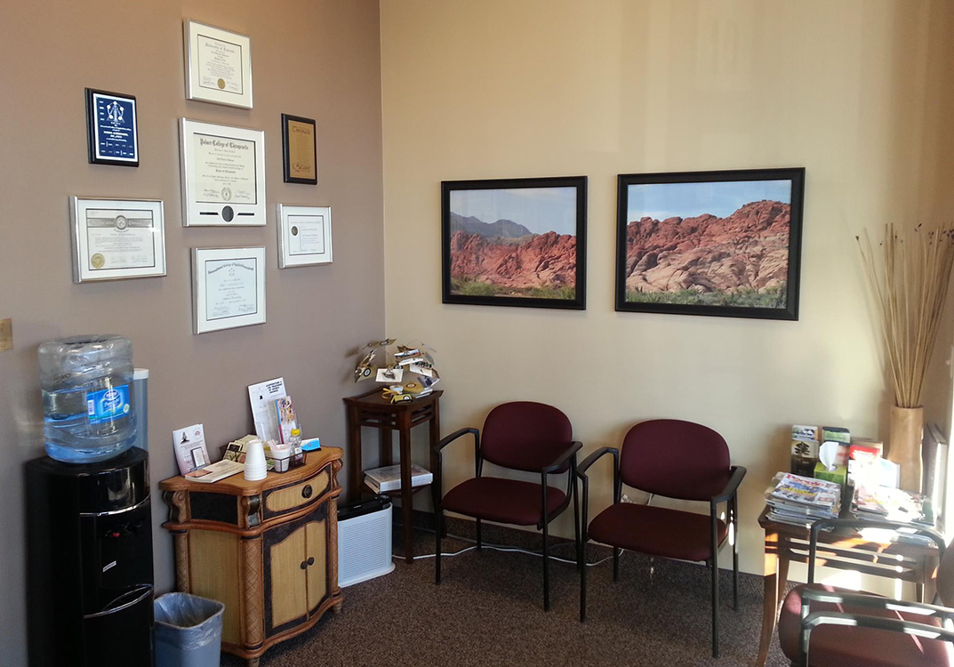Waiting Area, Living Well Chiropractic Center, Summerlin Vegas