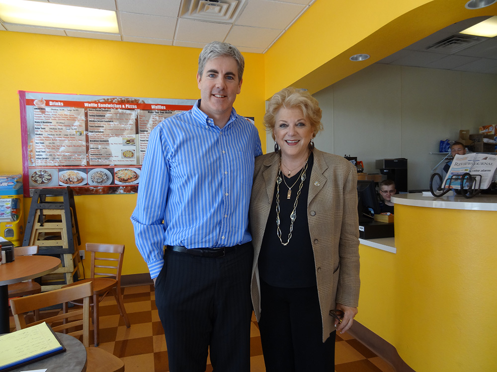 Brendan Magone with the Mayor of Las Vegas, Carolyn G. Goodman