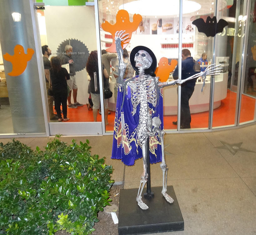 Performing Skeleton, Halloween Fun LINQ District, Las Vegas