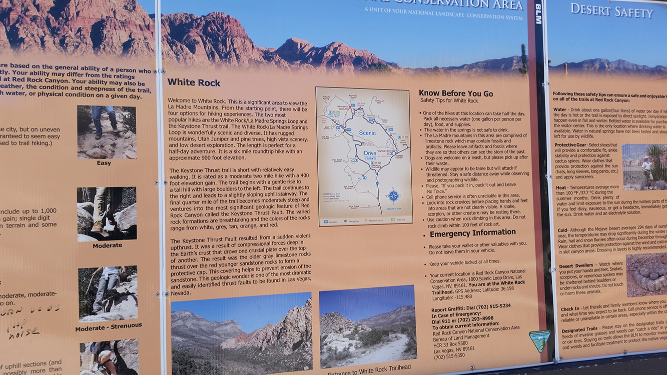Detailed-White-Rock-Sign-Information,-Red-Rock-Canyon,-Las-Vegas
