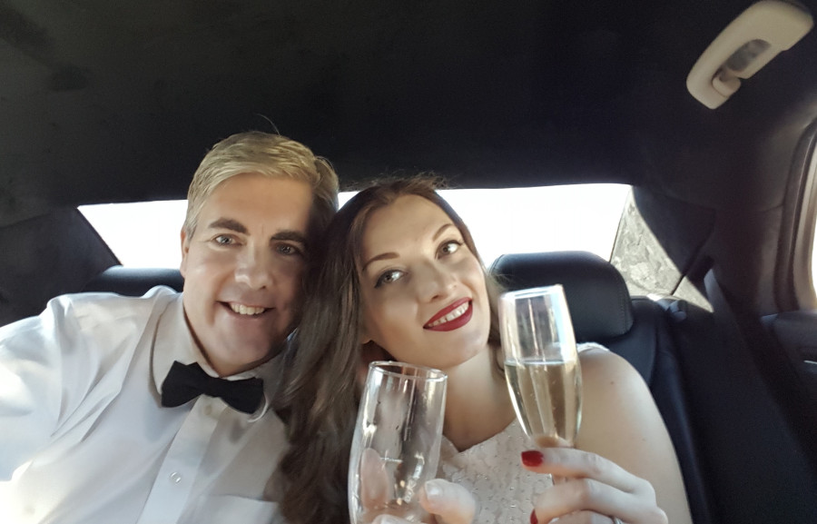 Brendan & Victoria Magone, Wedding Day Limo Ride, Pic 12